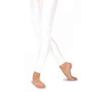Roch Valley Women's Footless Nylon/Lycra Tights, White, Age 3-4