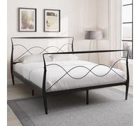 rochelle metal king size bed in black