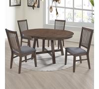 rochelle wooden extending dining table with 4 chairs - dark oak