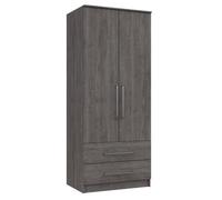 Rochester 2 Door Combi Robe - Dark Grey Oak On Express Delivery And Ready Assembled