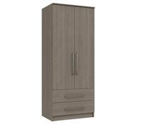 Rochester 2 Door Combi Robe - Grey Oak On Express Delivery And Ready Assembled