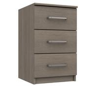 Rochester 3 Drawer Bedside Chest - Grey Oak On Express Delivery And Ready Assembled