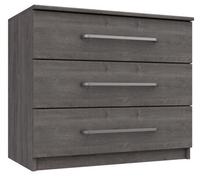 Rochester 3 Drawer Chest - Dark Grey Oak On Express Delivery And Ready Assembled