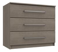 Rochester 3 Drawer Chest - Grey Oak On Express Delivery And Ready Assembled