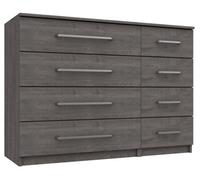 Rochester 4 Drawer Double Chest - Dark Grey Oak On Express Delivery And Ready Assembled