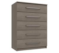 Rochester 5 Drawer Chest - Grey Oak On Express Delivery And Ready Assembled
