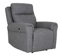 rochester fabric electric recliner 1 seater sofa in charcoal