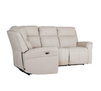 rochester leather corner electric recliner sofa in stone