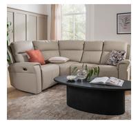 rochester leather electric recliner corner sofa in stone