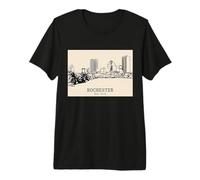 Rochester New York Vintage Skyline Drawing Premium T-Shirt