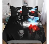 Rochile Lucifer Bedding Set 3D Duvet Cover Set Soft Microfiber Quilt Cover with Pillowcases, Comforter Cover 3 Piece Set Double(200x200cm)