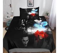 Rochile Lucifer Duvet Cover Set Soft Microfiber Bedding Set for Adults Teenager Kids 2 Pieces Set with Zipper Closure for Home Decoration Quilt Cover Single(135x200cm)