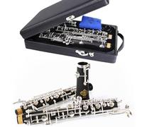Rochix Oboe Beginner Student Level SF15 Composite Wood Body Silver Plated Full Automatic C Tone with 1 Reeds, 1 Cleaning Cloth, 1 Oboe Swab, 1 Thumb Rest, 1 Case and More