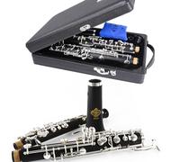 Rochix Oboe Children Level CH13 Composite Wood Body Silver Plated Semi Automatic C Tone with 1 Reeds,1 Cleaning Cloth,1 Oboe Swab,1 Thumb Rest,1 Case and More