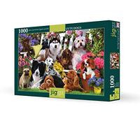 Rochli 1000pc Jiggz Cute Dogs Premium Jigsaw Puzzle - Every Piece is Unique - Challenging Adult Family Fun Game - Cockapoo, Spaniel, Dalmatian, Labrador Puppy