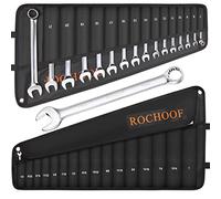 ROCHOOF Glattol Combination Wrench Set,32-Piece Chrome Vanadium Steel Wrench Set 12-Point SAE & Metric Wrenches 1/4"-1" and 7-22mm with Rolling Pouch