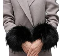 ROCILA 1Pair Women Faux Fox Fur Cuffs Wristband Winter Warmer Arm Wrist Sleeve Gloves Winter Wrist Sleeve Fluffy