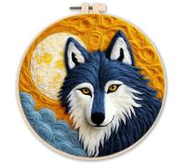 ROCILA Animal Pattern Diy Wool Felting Painting With Embroidery Frame Creative Wool Painting Diy Needle Felt Flowers For Home Decors