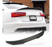 ROCILA Rear Spoiler, Carbon Fibre, for Audi A6 C7 S6 2012-2018, ABS Material, Black, Self-Adhesive Rear Wing