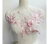 ROCILB 3D Flowers Beaded Pearl Embroidery Patch For Wedding Dress Clothing Sew On Patches DIY Floral Lace Fabrics Applique