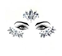 ROCILB 3D Rhinestone Bright Face stickers for festival Glitter Makeup Jewelry Sticker on Face crystals Gems jewels diamonds decoration