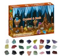 Rock 2025 - Natural Stone Countdown Set 24 Days | Science Themed Collection for Holiday, Birthday Party, Gift,