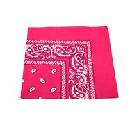 4 x Hot Pink Men's/Women's Paisley Pattern Bandana Head/Neck Scarf 100% Cotton