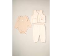 Rock a Bye Baby 3-Piece Teddy Gilet, Bodysuit & Footed Trousers Set in Cream | Size: 24 m Rock a Bye Baby Cream 24 m