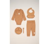 Rock a Bye Baby 5-Piece Outfit & Feeding Gift Set in Camel | Size: 18-24 m Rock a Bye Baby Camel 18-24 m