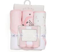 Rock-a-Bye Baby Bath Time Set, 3 Hooded Towels and 3 Washcloths (Baby Moon & Stars)