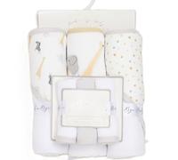 Rock-a-Bye Baby Bath Time Set, 3 Hooded Towels and 3 Washcloths (Baby Safari)