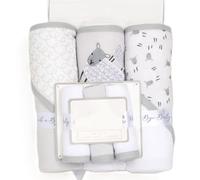 Rock-a-Bye Baby Bath Time Set, 3 Hooded Towels and 3 Washcloths (Baby Sheep)