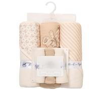 Rock-a-bye Baby Bear Bath Time Set, 3 Hooded Towels and 3 Washcloths, Cream and Beige