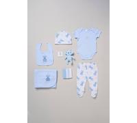 Rock a Bye Baby Boy's Little Prince Print 10-Piece Hanging Gift Set in Blue | Size: Newborn Rock a Bye Baby Blue Newborn