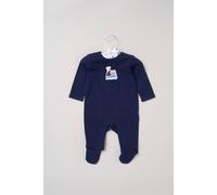 Rock a Bye Baby Boy's Newborn Sleepsuit with Appliqué Boat & Bear Pocket in Navy | Size: 3-6 m Rock a Bye Baby Navy 3-6 m