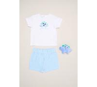 Rock a Bye Baby Girl's Dinosaur Print T-Shirt, Shorts & Plush Toy in Blue | Size: 0-3 m Rock a Bye Baby Blue 0-3 m