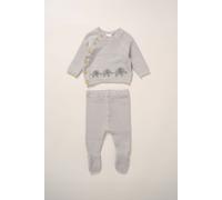 Rock a Bye Baby True Knit Elephant Cardigan & Footed Trousers Outfit Set in Grey | Size: 9-12 m Rock a Bye Baby Grey 9-12 m