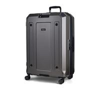 Rock Alpine Large Hard Shell Suitcase in Charcoal - Expandable Luggage with Corner Protectors, Hooked Bumper Sides, 360 Swivel-Wheels & TSA Combination Lock - 75x49x34.5cm 94L Capacity