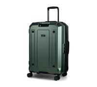 Rock Alpine Medium Hard Shell Suitcase in Dark Green - Expandable Luggage with Corner Protectors, Hooked Bumper Sides, 360 Swivel-Wheels & TSA Combination Lock - 65 x43x32.5 65L Capacity