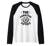 Rock and Roll 50s Party Retro Style Doo Wop 1950s Rockabilly Raglan Baseball Tee