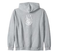 Rock and Roll Fatherhood Skeleton Hand Dad Zip Hoodie