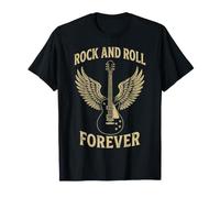 Rock and Roll Forever Winged Electric Guitar Vintage T-Shirt