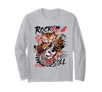 Rock and Roll Guitar Classic Japanese Tiger Tattoo Irezumi Long Sleeve T-Shirt