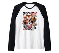 Rock and Roll Guitar Classic Japanese Tiger Tattoo Irezumi Raglan Baseball Tee
