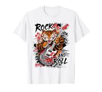 Rock and Roll Guitar Classic Japanese Tiger Tattoo Irezumi T-Shirt