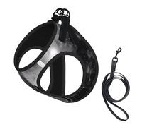 Rock and Roll Guitar No Pull Dog Harness and Leash Set, Cute Reflective Adjustable Vest for Small Dogs,Breathable Mesh Puppy Harness for Walking Hiking,Large