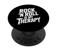 Rock and Roll Is My Therapy. Music Funny Design PopSockets Adhesive PopGrip