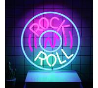 Rock and Roll Neon Sign Music Neon Light for Bedroom Bar Party Decor