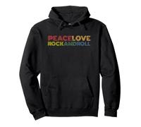 Rock And Roll Peace Love Retro Vintage Music Style Pullover Hoodie
