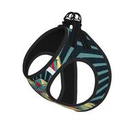 Rock And Roll Print Adjustable Harness Leash Set For Cats And Dogs, Soft Breathable Kitten Puppy Mesh Vest With Reflective Design, Escape-Proof Lead For Small Pets Walking Training